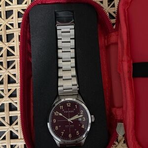 Silver and Black Men's Watch